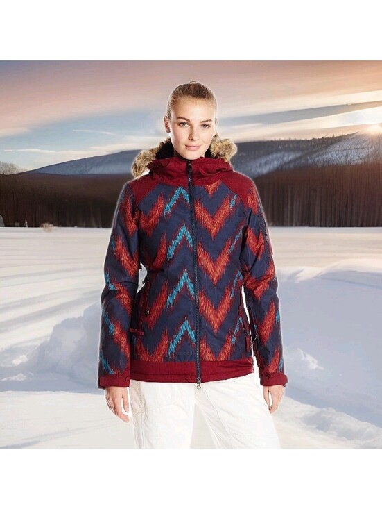 686 Jackets & Blazers - 686 Authentic Aerial Ski Jacket Infidry Women Medium Aztec Thermal Snowboard Fur